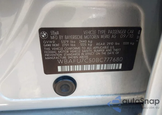 WBAFU7C50BC777680: 44032936