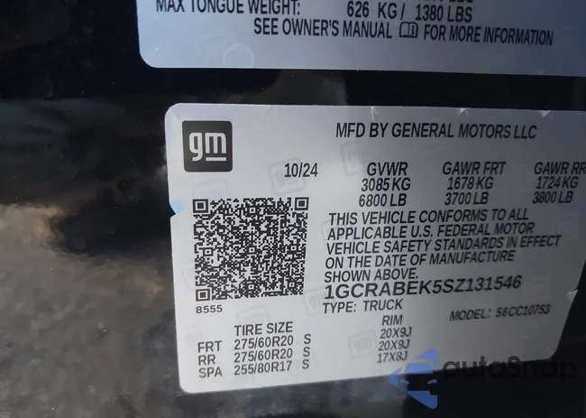 1GCRABEK5SZ131546: 44032973