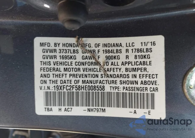 19XFC2F58HE008558: 44033003