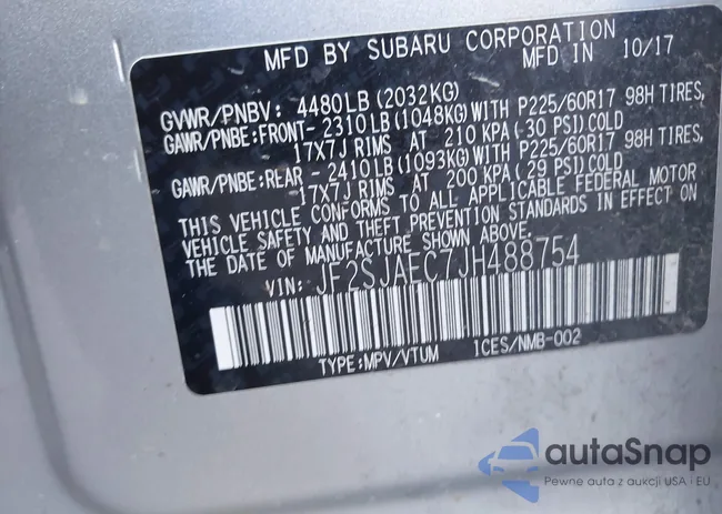 JF2SJAEC7JH488754: 44033107