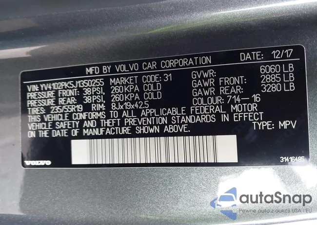 YV4102PK5J1350255: 44032256