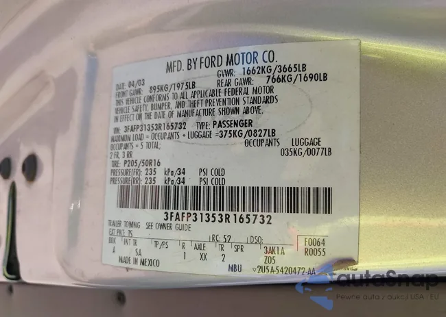 3FAFP31353R165732: 44032317