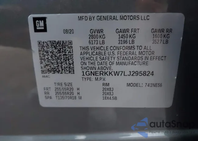 1GNERKKW7LJ295824: 44032333