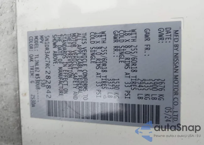 5N1DR3AC7RC282842: 44032345