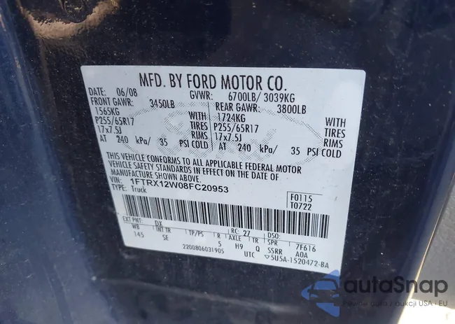 1FTRX12W08FC20953: 44032346