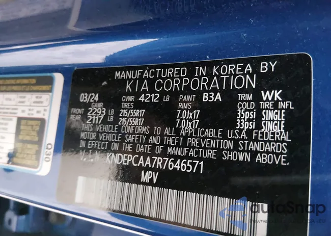 KNDEPCAA7R7646571: 44032530