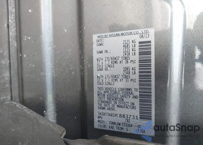 5N1BT3AB5PC883731: 44033674