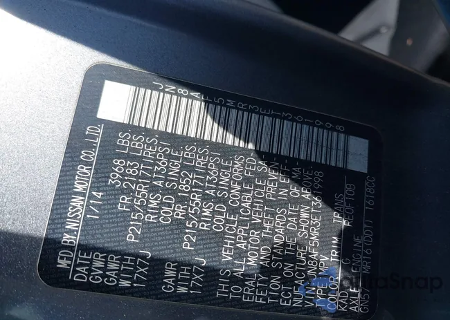 JN8AF5MR3ET361998: 44033862