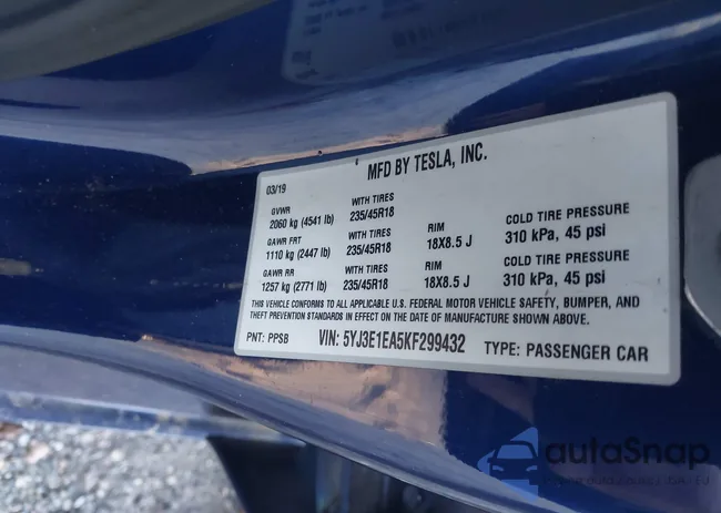 5YJ3E1EA5KF299432: 44033917