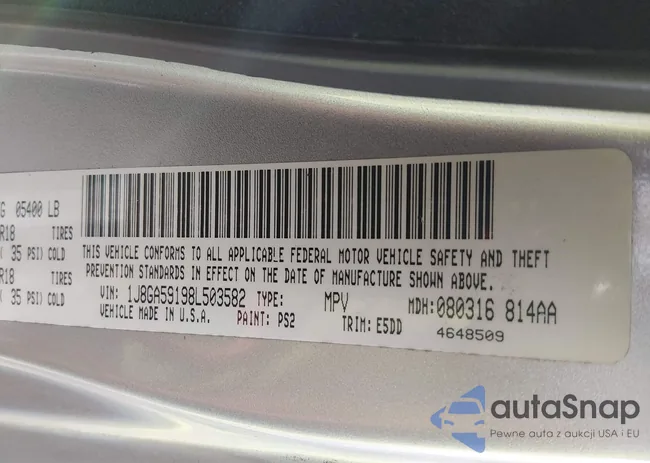 1J8GA59198L503582: 44033967
