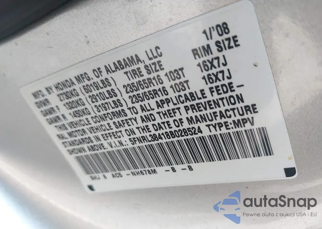 5FNRL38418B028524: 44033971