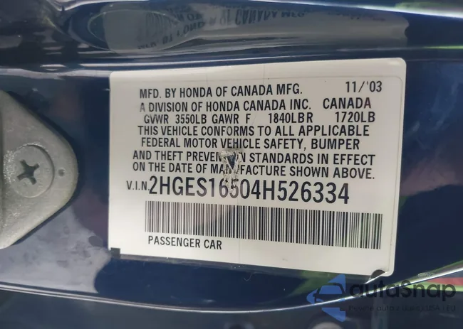 2HGES16504H526334: 44033981