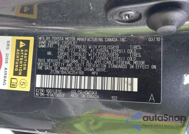 2T2BK1BA7AC054168: 44034086