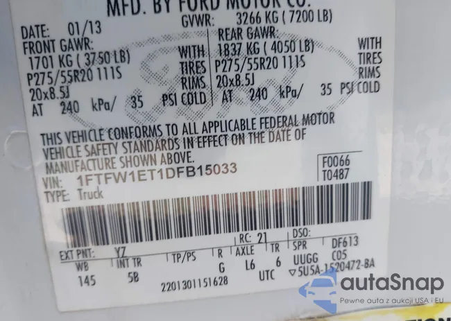 1FTFW1ET1DFB15033: 44034115