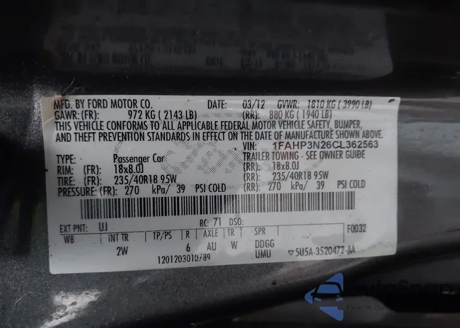 1FAHP3N26CL362563: 44034173