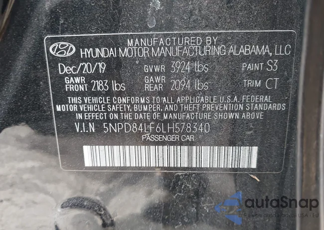 5NPD84LF6LH578340: 44033267