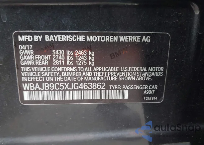 WBAJB9C5XJG463862: 44033341