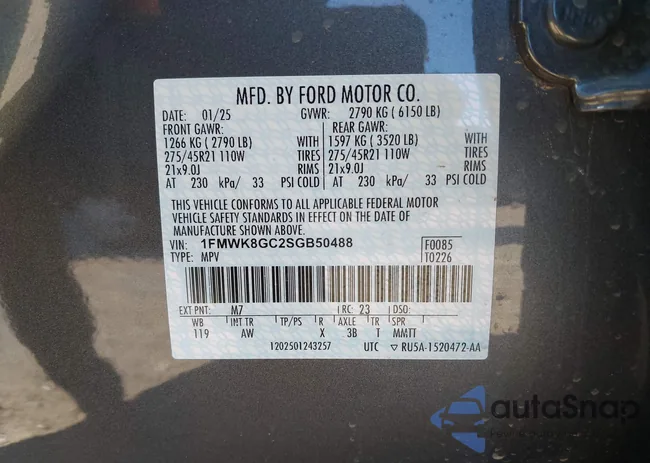 1FMWK8GC2SGB50488: 44033383