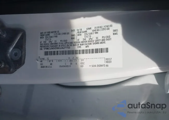 1FMCU9GD9KUA27753: 44033511