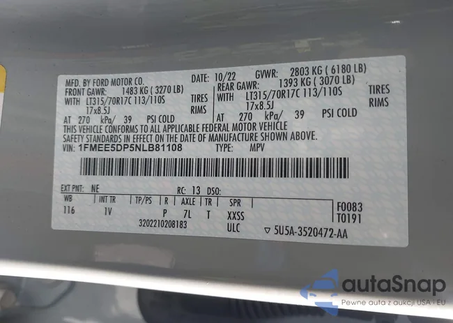 1FMEE5DP5NLB81108: 44034673