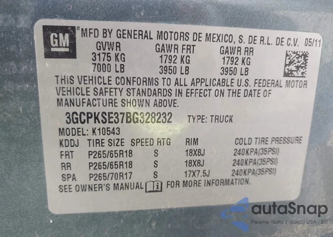 3GCPKSE37BG328232: 44034832