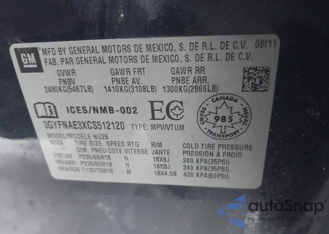 3GYFNAE3XCS512120: 44034845