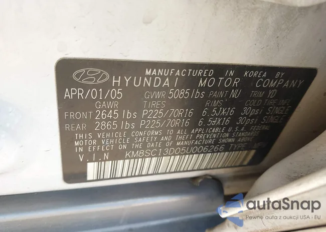 KM8SC13D05U006266: 44034856