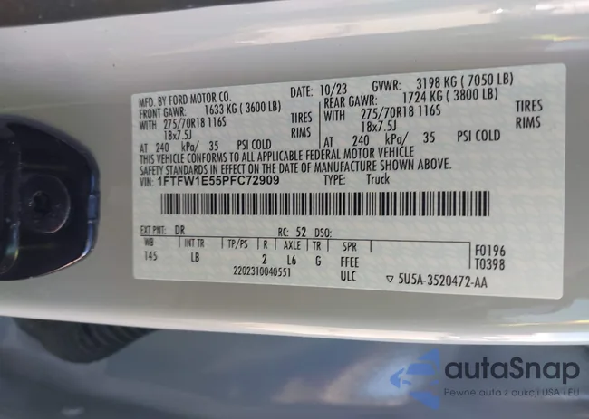 1FTFW1E55PFC72909: 44034946