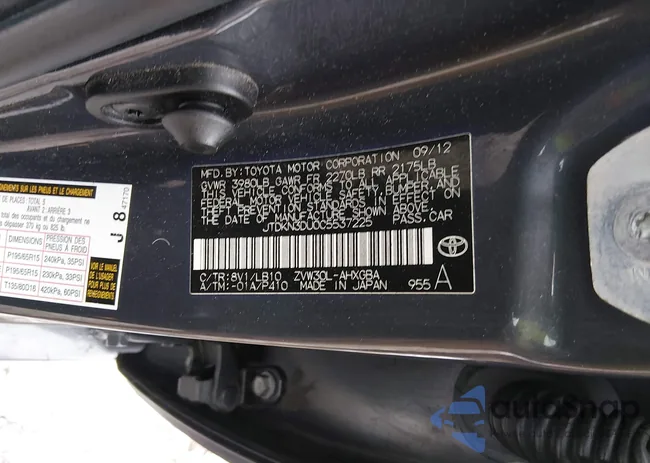 JTDKN3DU0C5537225: 44034966