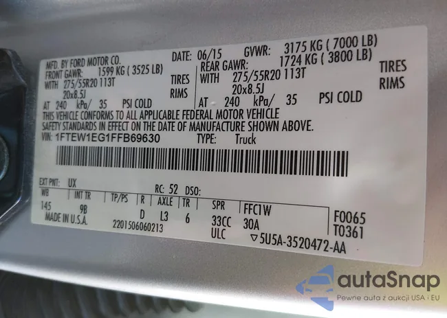 1FTEW1EG1FFB69630: 44035003