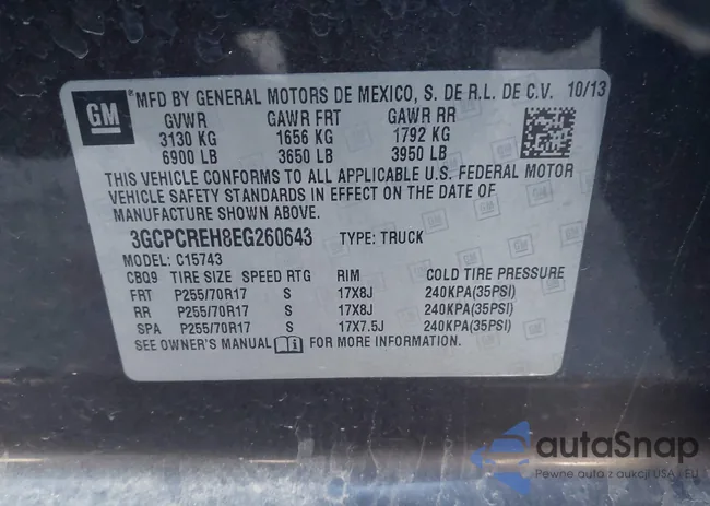 3GCPCREH8EG260643: 44035027