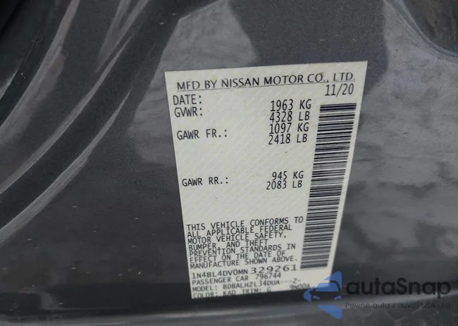 1N4BL4DV0MN329261: 44034236