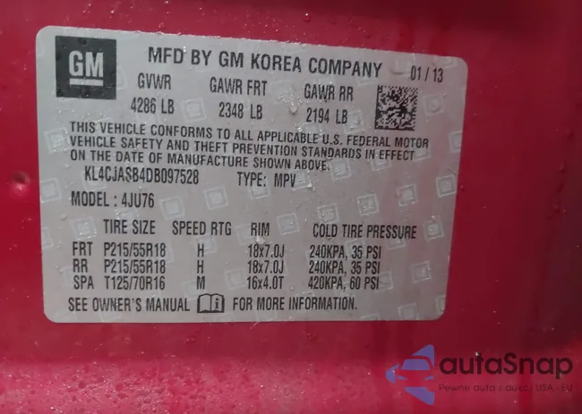 KL4CJASB4DB097528: 44034263