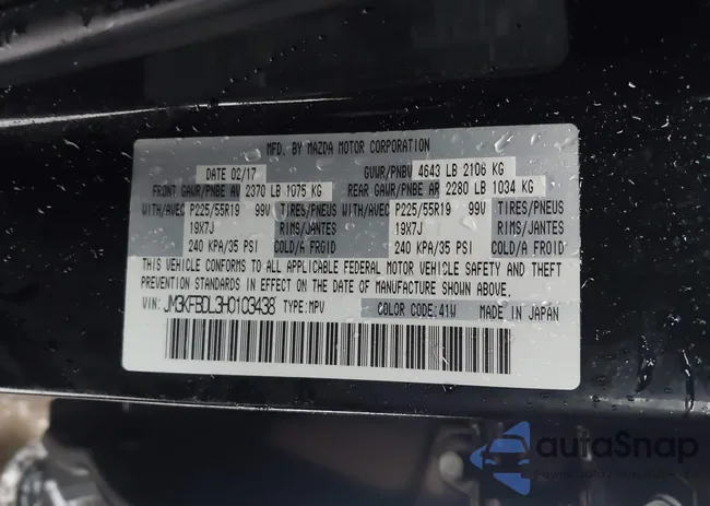 JM3KFBDL3H0103438: 44034297