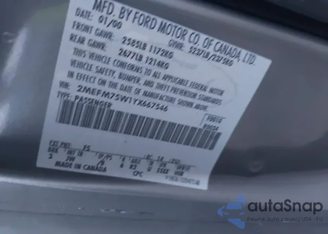 2MEFM75W1YX667546: 44034321