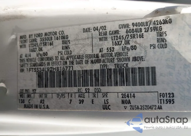 1FTSS34L82HB16771: 44034335