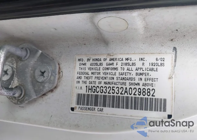 1HGCG32532A029882: 44034395