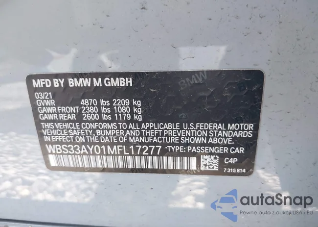 WBS33AY01MFL17277: 44034410