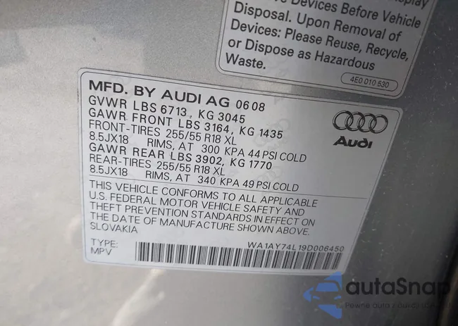 WA1AY74L19D006450: 44034448