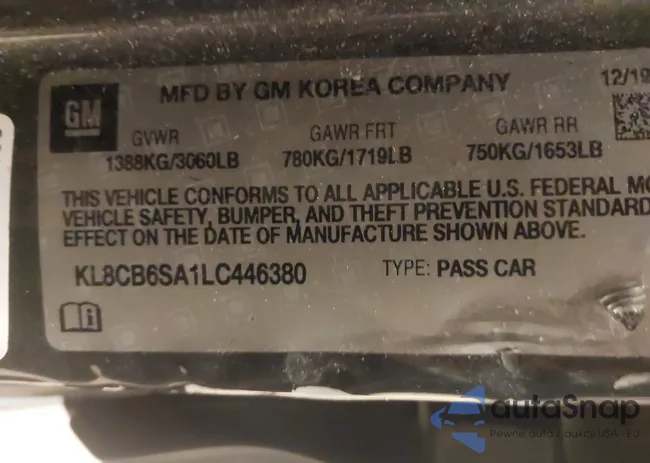 KL8CB6SA1LC446380: 44034586