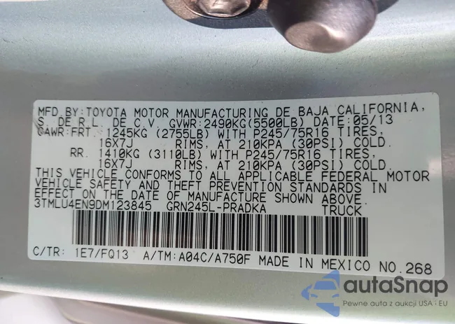 3TMLU4EN9DM123845: 44034592