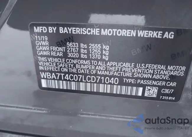 WBA7T4C07LCD71040: 44034628