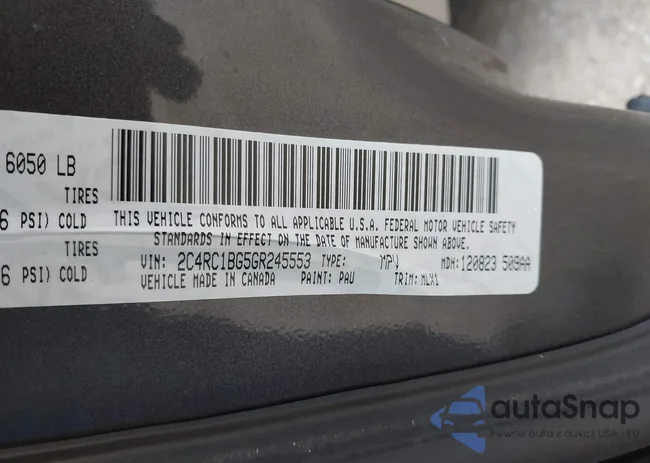 2C4RC1BG5GR245553: 44035633