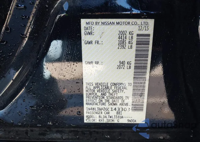 1N4BL3AP2GC143303: 44035949