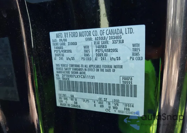 2FTRX07LXYCB11131: 44036185