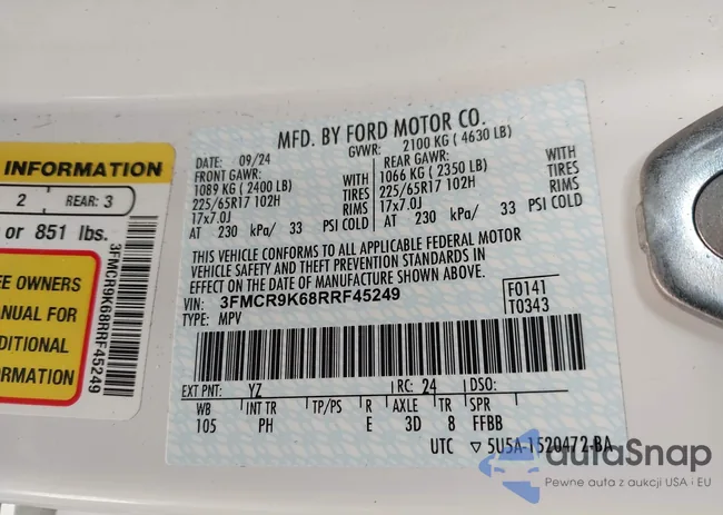 3FMCR9K68RRF45249: 44035310