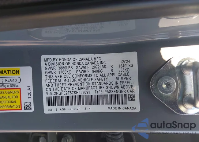 2HGFE2F57SH553691: 44035330