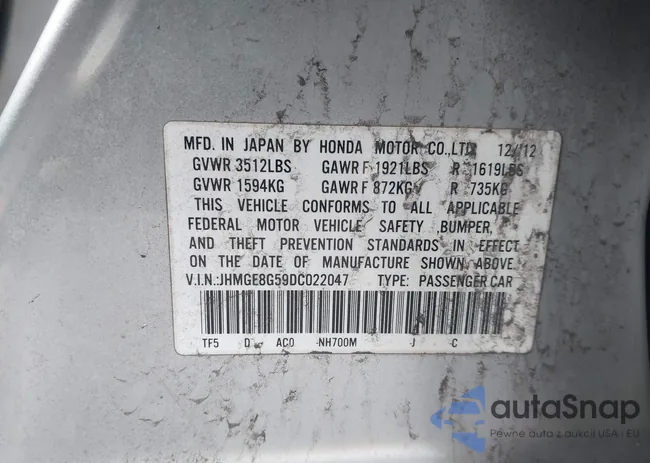 JHMGE8G59DC022047: 44035375