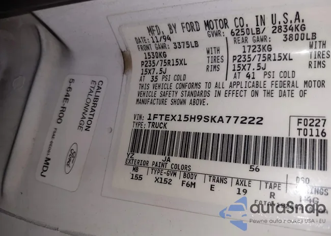 1FTEX15H9SKA77222: 44035389