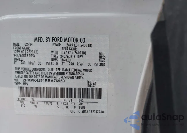 2FMPK4J91RBA76959: 44035403